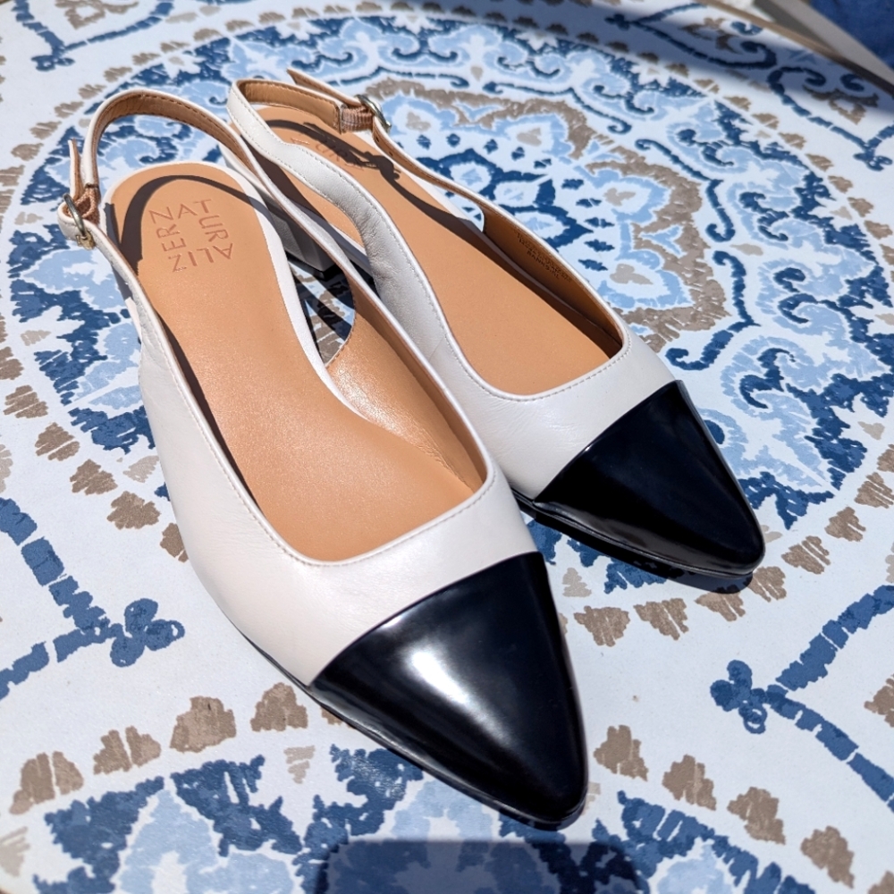 New Naturalizer Black and White Pointed-toe Heels